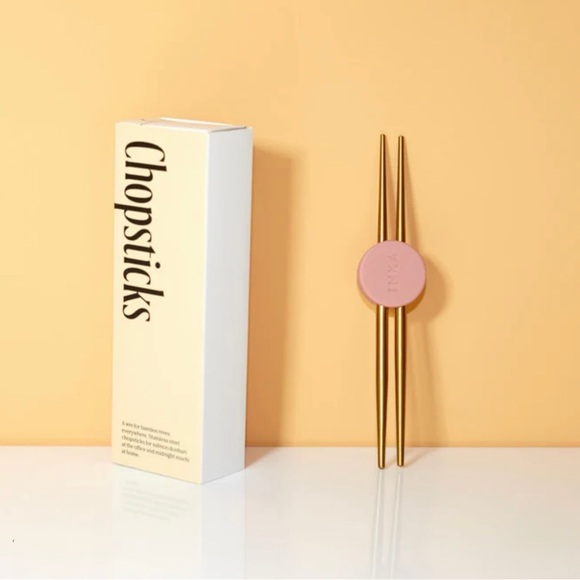 Set of 4 Stainless Steel Chopsticks with your choice color  (Inka Brand) NEW - Picture 3 of 7